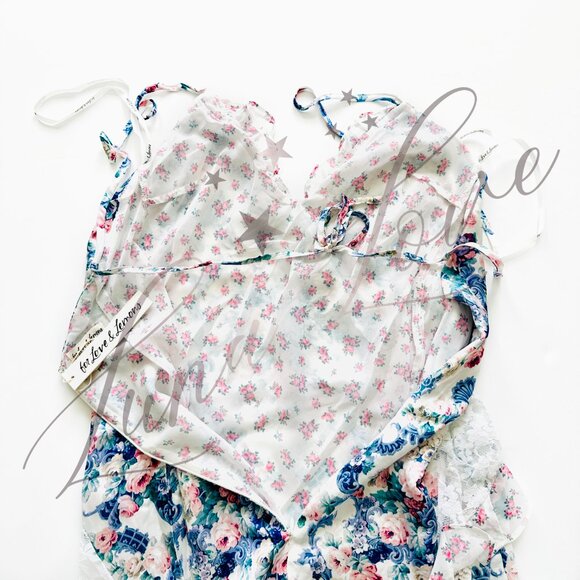 FOR LOVE & LEMONS Josalyn Maxi Dress In Blue NWT - Picture 12 of 14